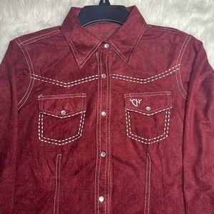 Cowgirl Hardware Women's Wine Faux Suede Long Sleeve Western Shirt| Cavender’s